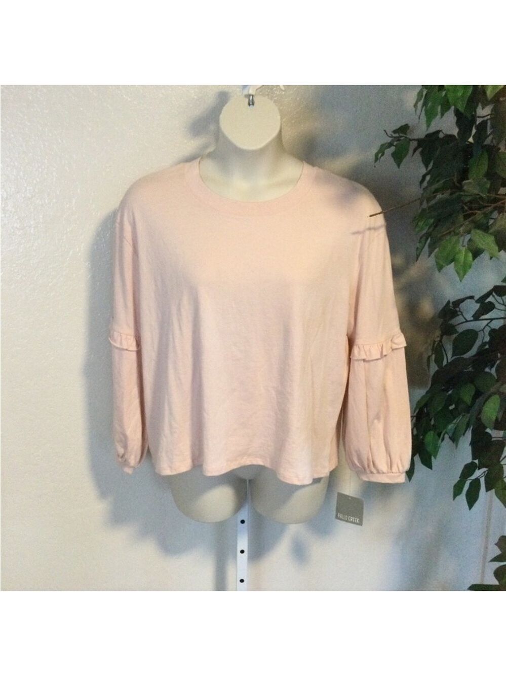 Falls Creek long sleeve tee Woman’s size 1X peachy pink color crewneck